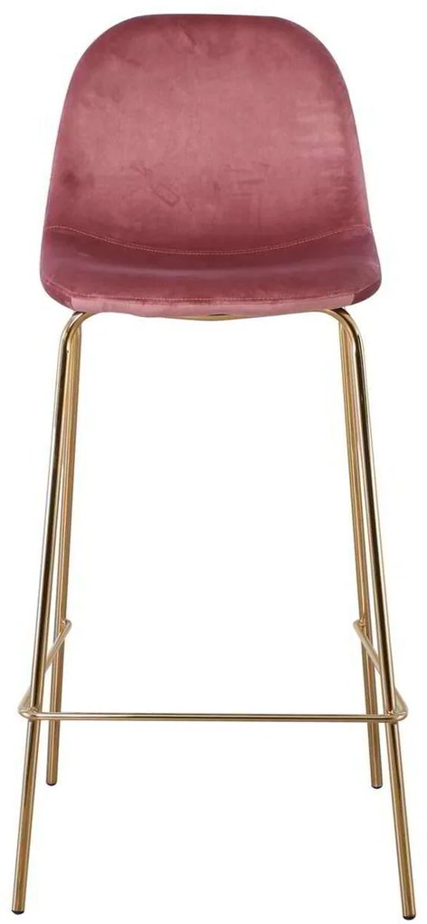 Σκαμπώ CELINA Bar Μεταλ.Χρυσό, Velure Antique Pink 47x51x77/107cm (Σετ 4 ΤΕΜ)