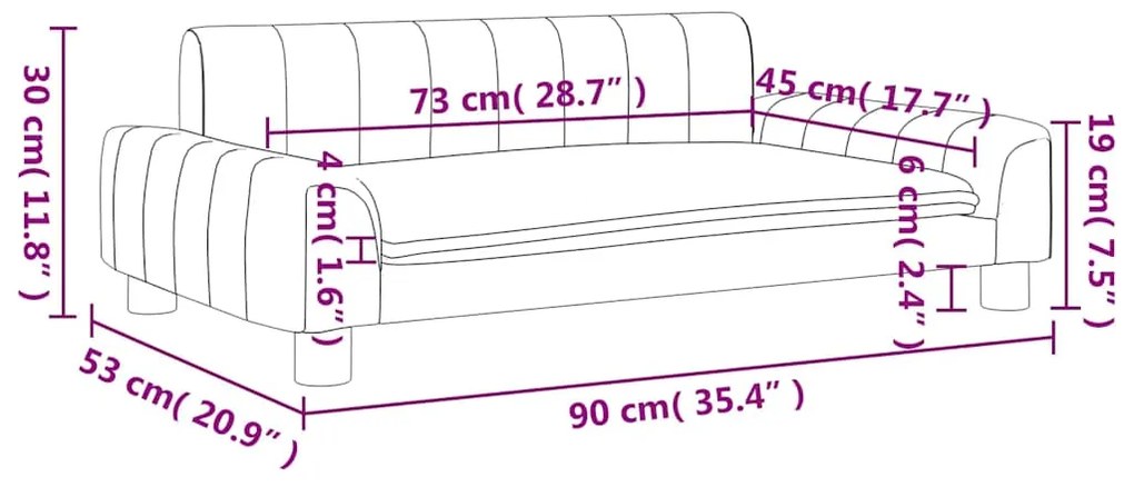 vidaXL Καναπές Παιδικός Σκούρο Γκρι 90 x 53 x 30 εκ. από Ύφασμα