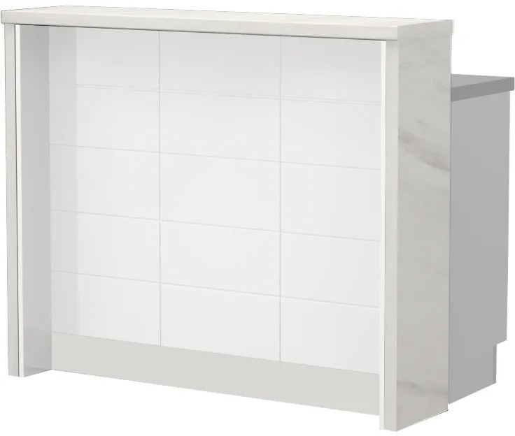 Πάγκος νησίδας Hudson-Μήκος: 120 εκ.-Λευκό-White Marble