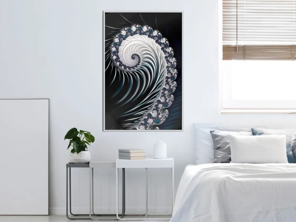 Αφίσα - Fractal Spiral (Negative) - 30x45 - Μαύρο - Χωρίς πασπαρτού