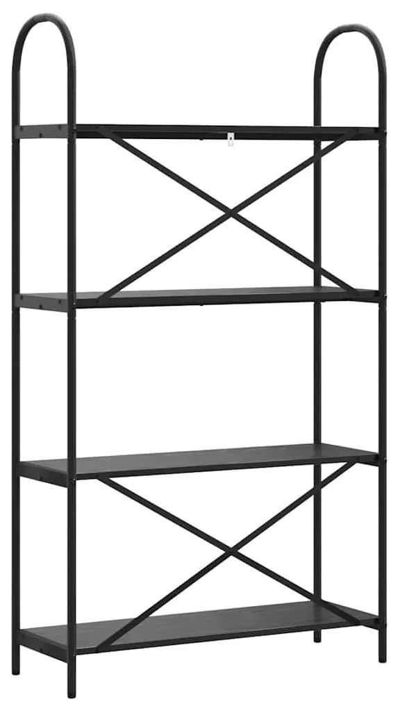 vidaXL Ράφι Βιβλίων Μαύρη Οξυά 80 x 30 x 146 εκ Επεξεργασμένο ξύλο