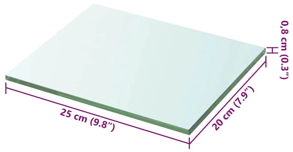 vidaXL Ράφια Πάνελ 2 τεμ. Διάφανα 20 x 25 εκ. Γυάλινα