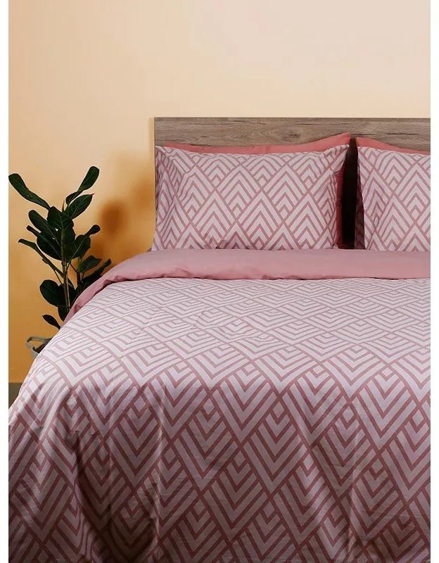 Σετ Σεντόνια Cotton Feelings 2036 Pink Μονό με λάστιχο(105x205+30)