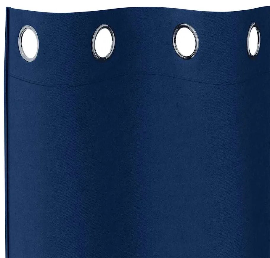 vidaXL Κουρτίνες με κουρτίνες 2 pcs Σκούρο Μπλε 260x140εκ. Πολυεστέρας