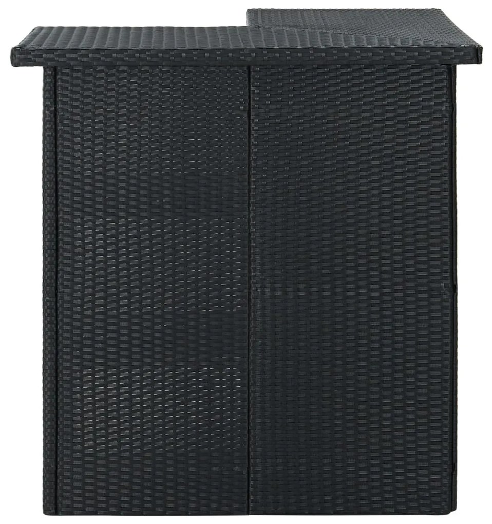 vidaXL Τραπέζι Μπαρ Γωνιακό Μαύρο 100x50x105 εκ. από Συνθετικό Ρατάν