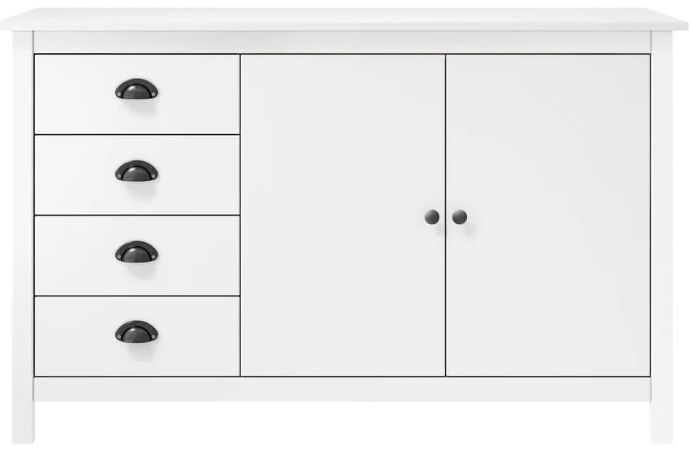 vidaXL Μπουφές Hill Λευκός 130x40x80 εκ. από Μασίφ Ξύλο Πεύκου