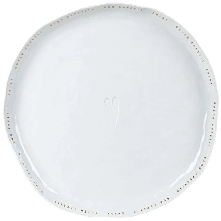Πιατέλα Bon Apetit LBTRD0015779 Φ33cm White-Gold Raeder Porcelain