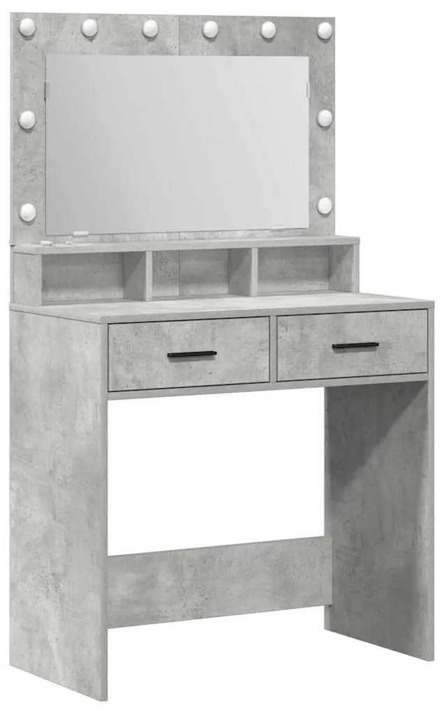 vidaXL Κομοδίνο Γκρι σκυροδέματος 79 x 41 x 135 cm Επεξεργασμένο ξύλο