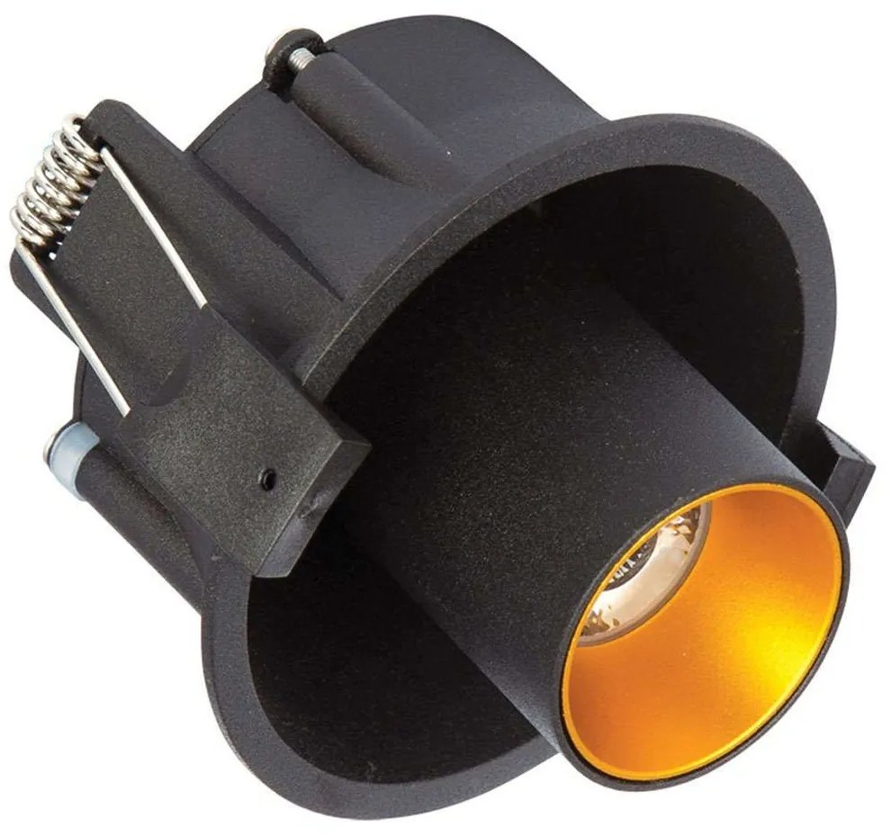 Σποτ Χωνευτό VK/04147/B/W Φ9,1cm Led 560Lm 7W 3000K Black-Gold VKLed Στρόγγυλο