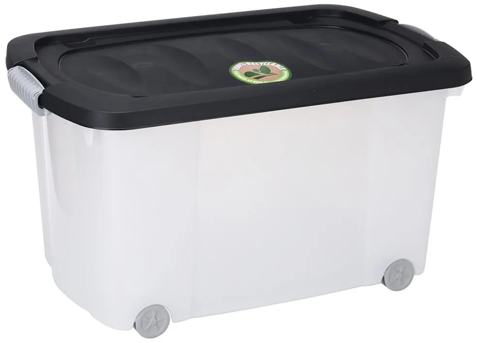 Κουτί αποθήκευσης με καπάκι και ρόδες