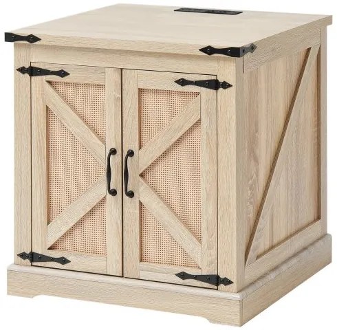 VEVOR Rattan Coffee Table Rectangle Rattan Coffee Table 2-Tier for Living Room