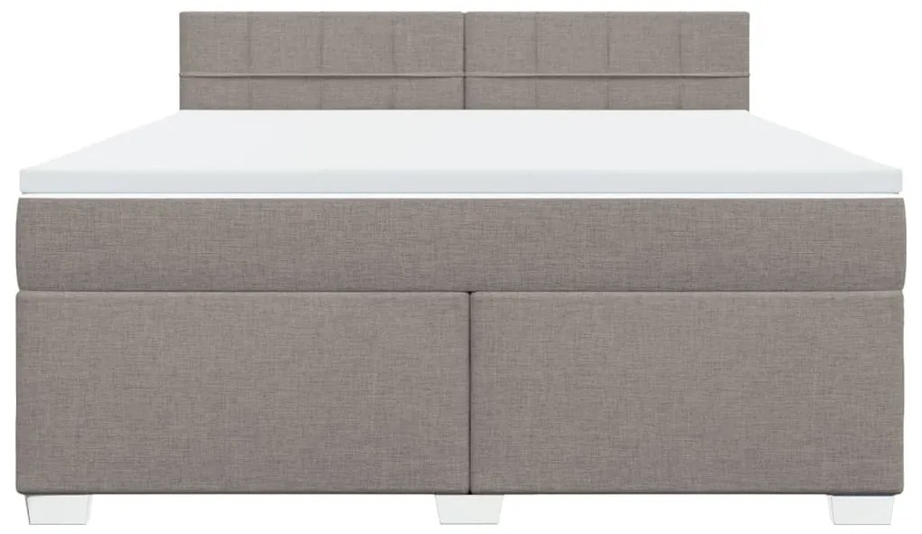 Κρεβάτι Boxspring με Στρώμα Taupe 180x200 εκ. Υφασμάτινο - Μπεζ-Γκρι