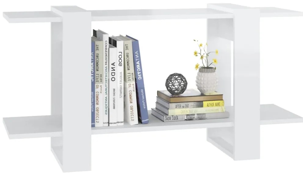 vidaXL Βιβλιοθήκη Ραφιέρα Γυαλ. Λευκό 100x30x51 εκ. Επεξεργασμένο Ξύλο