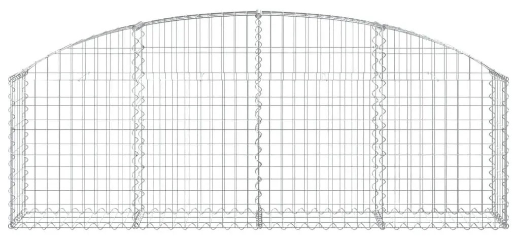 Συρματοκιβώτιο Τοξωτό 200x30x60/80εκ. από Γαλβανισμένο Χάλυβα - Ασήμι