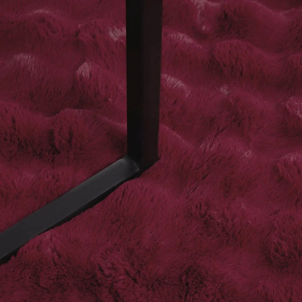 vidaXL Ψεύτικη κουβέρτα από κουνέλι 4 pcs Βεραμάν Κόκκινο