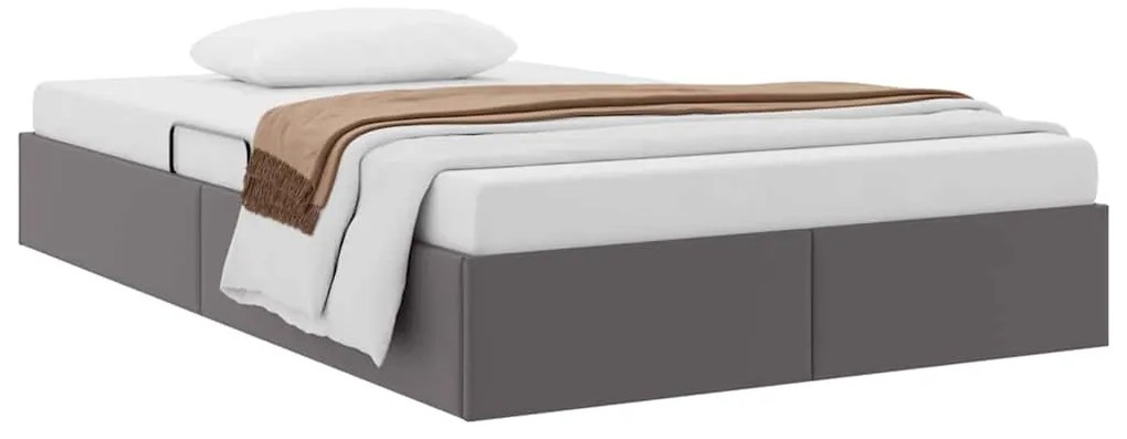 vidaXL Κρεβάτι Αποθήκης με στρώμα Γκρι 120 x 190 cm Τεχνητό δέρμα