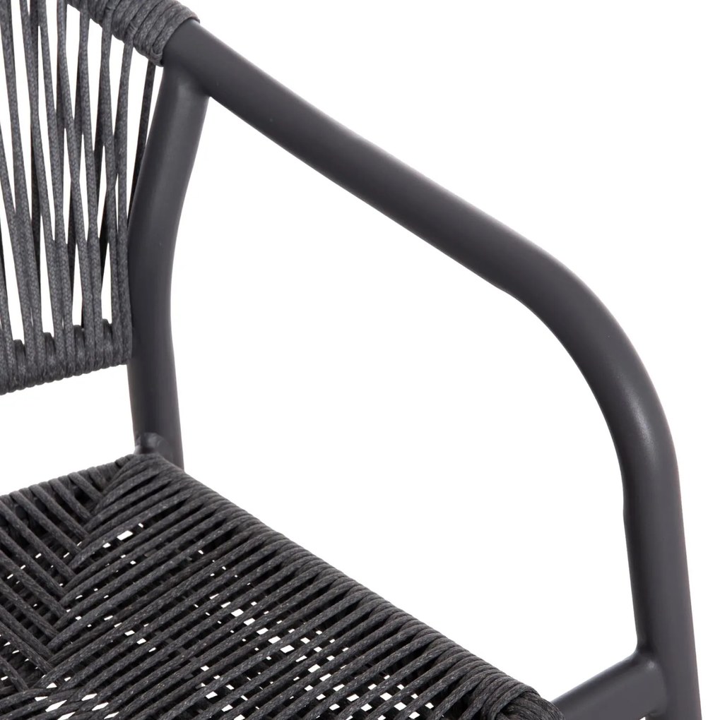 Καρέκλα LUCCI C6266.01 Σκούρο Γκρί Αλουμινίου με P.E. Rattan 58x56x79Υ εκ. 58x56x79 εκ.