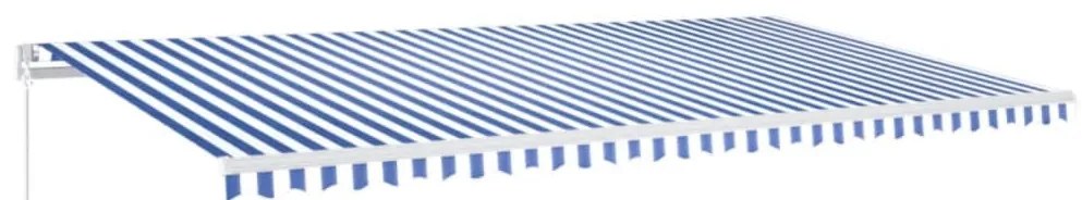 vidaXL Τέντα Συρόμενη Χειροκίνητη Μπλε / Λευκό 600x350 εκ.