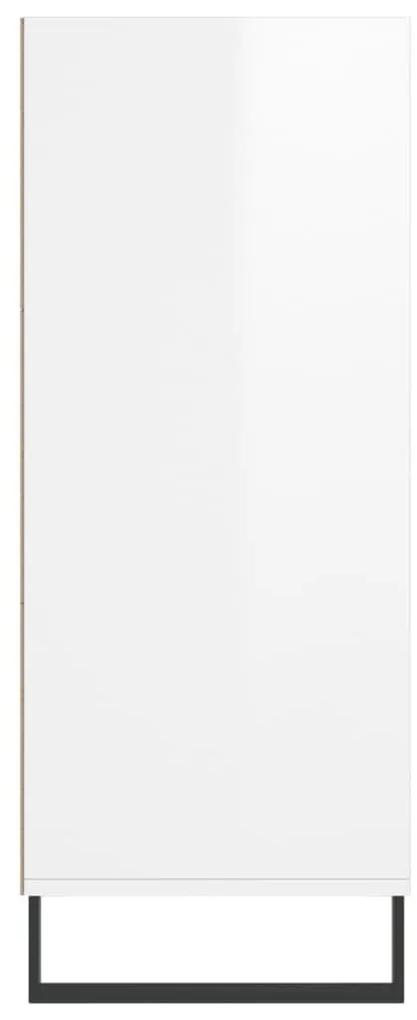 Ραφιέρα Γυαλιστερό Λευκό 57 x 35 x 90 από Επεξεργασμένο Ξύλο - Λευκό