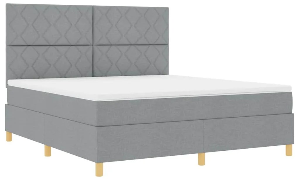 vidaXL Κρεβάτι με ελατήρια Ανοιχτό γκρι 180 x 200 cm ύφασμα
