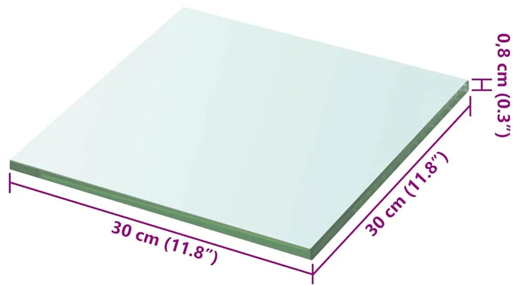 vidaXL Ράφια Πάνελ 2 τεμ. Διάφανα 30 x 30 εκ. Γυάλινα