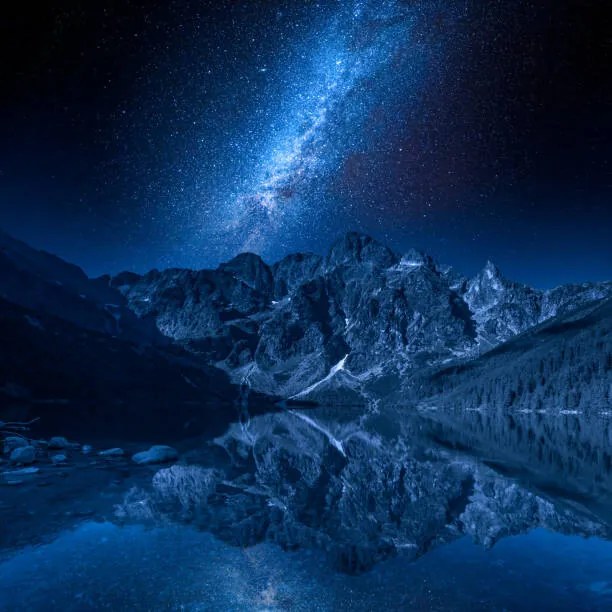 Φωτογραφία Milky way and lake in the, Shaiith