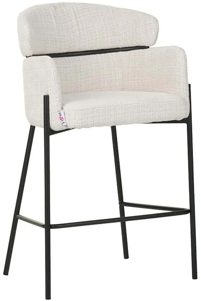 Σκαμπό Μπαρ Tolerse 029-000255 55x60x97cm Beige Μέταλλο,Ύφασμα
