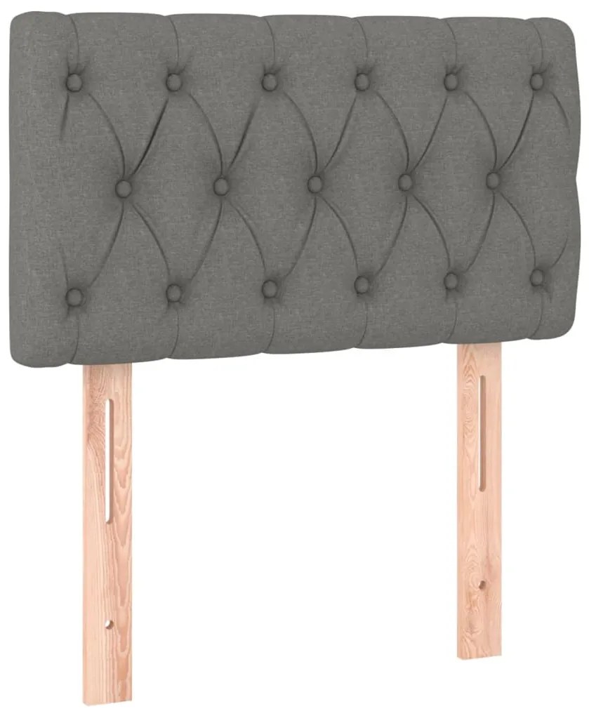vidaXL Κρεβάτι Boxspring με Στρώμα Σκούρο Γκρι 80x200 εκ. Υφασμάτινο