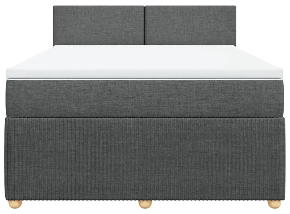 ΚΡΕΒΑΤΙ BOXSPRING ΜΕ ΣΤΡΩΜΑ ΣΚΟΥΡΟ ΓΚΡΙ 140X190 ΕΚ. ΥΦΑΣΜΑΤΙΝΟ 3287445