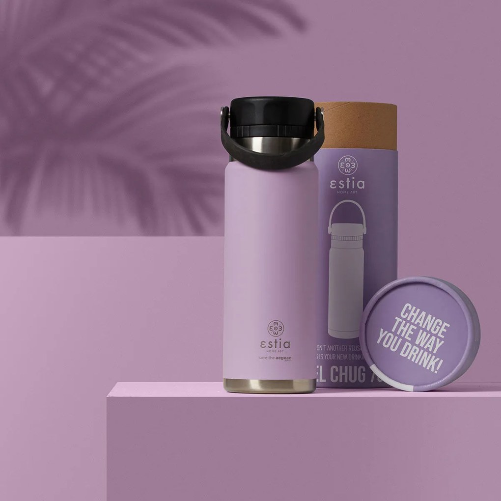 Μπουκάλι Θερμός Travel Chug Save The Aegean Lavender Purple 500ml - Estia