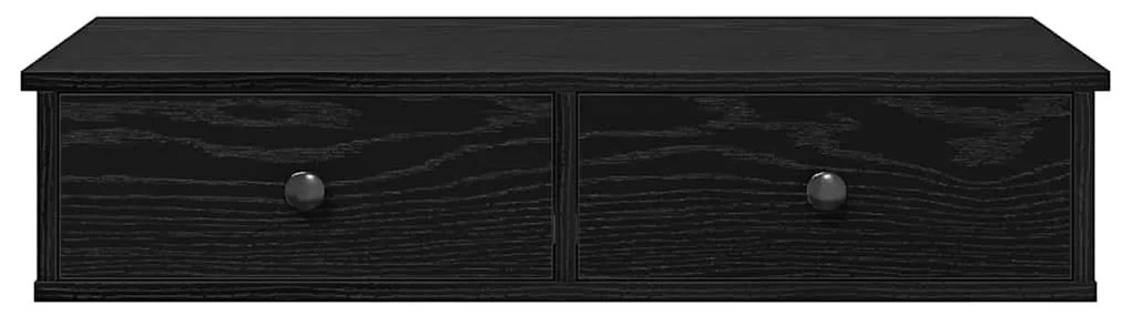 vidaXL Ράφι τοίχου με συρτάρια Μαύρο 80x34x17 cm Κατασκευασμένο ξύλο