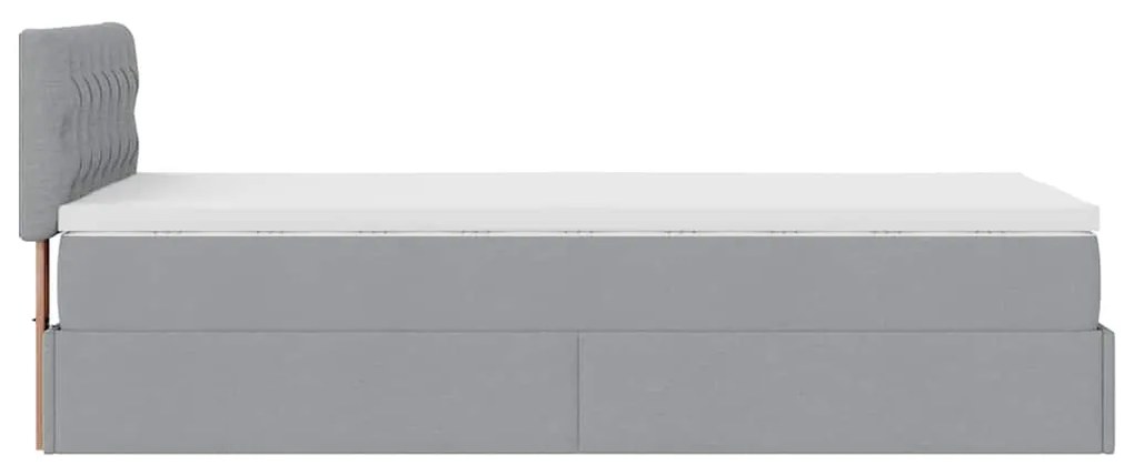 Οθωμανικό κρεβάτι με στρώμα &amp; LEDs Ανοιχτό γκρι 80x200cm ύφασμα 3312346