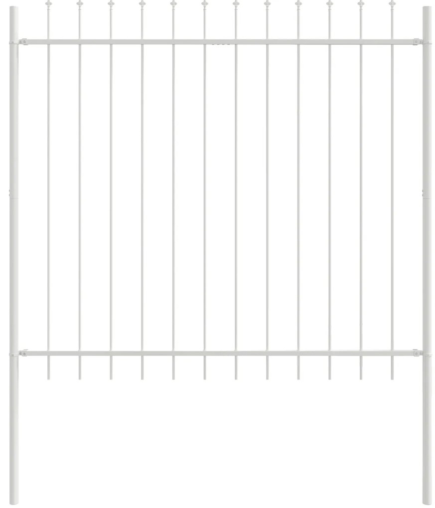 vidaXL Φράκτης Κήπου με Ακίδες - Λευκός, 15.3 x 1.5 m, Φτιαγμένος από Χάλυβα