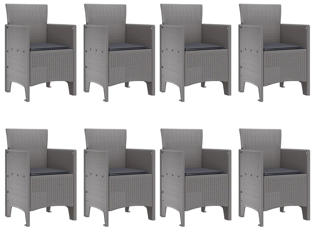 vidaXL Σετ Εξωτερικής Τραπεζαρίας 9 pcs Λευκό 250 x 100 x 73 εκ