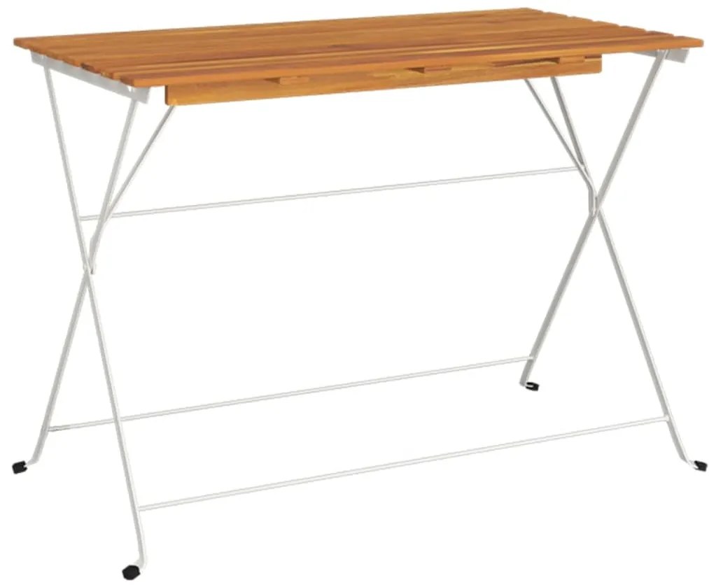 vidaXL Τραπέζι Bistro Πτυσσόμενο 100x54x71 εκ. Μασίφ Ακακία & Ατσάλι