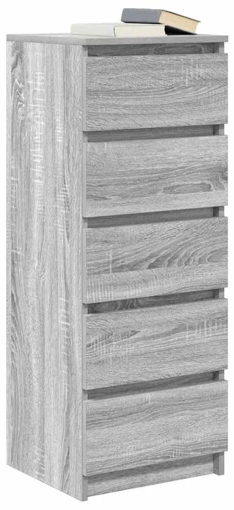 Συρταριέρα με Συρτάρια Γκρι Sonoma 37,5x35x99εκ. από Επεξ. Ξύλο - Γκρι