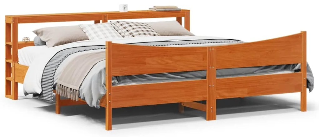 vidaXL Πλαίσιο Κρεβατιού με Κεφαλάρι 180x200 εκ Μασίφ Ξύλο Πεύκου