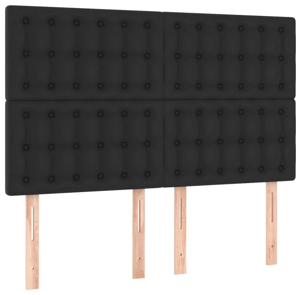 Κεφαλάρι Κρεβατιού LED Μαύρο 144x5x118/128 εκ - Μαύρο