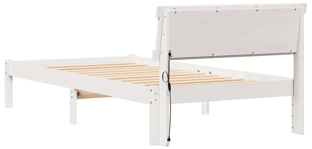 vidaXL Σκελετός Κρεβατιού Λευκό 80 x 200 cm Στερεά ξυλεία πεύκου