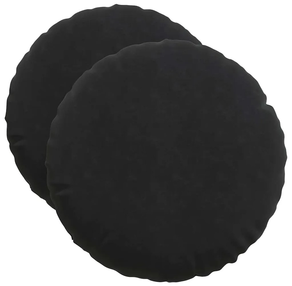 vidaXL Μαξιλάρια καθισμάτων 2 pcs Μαύρο Ø 40 x 13 εκ. Βελούδο