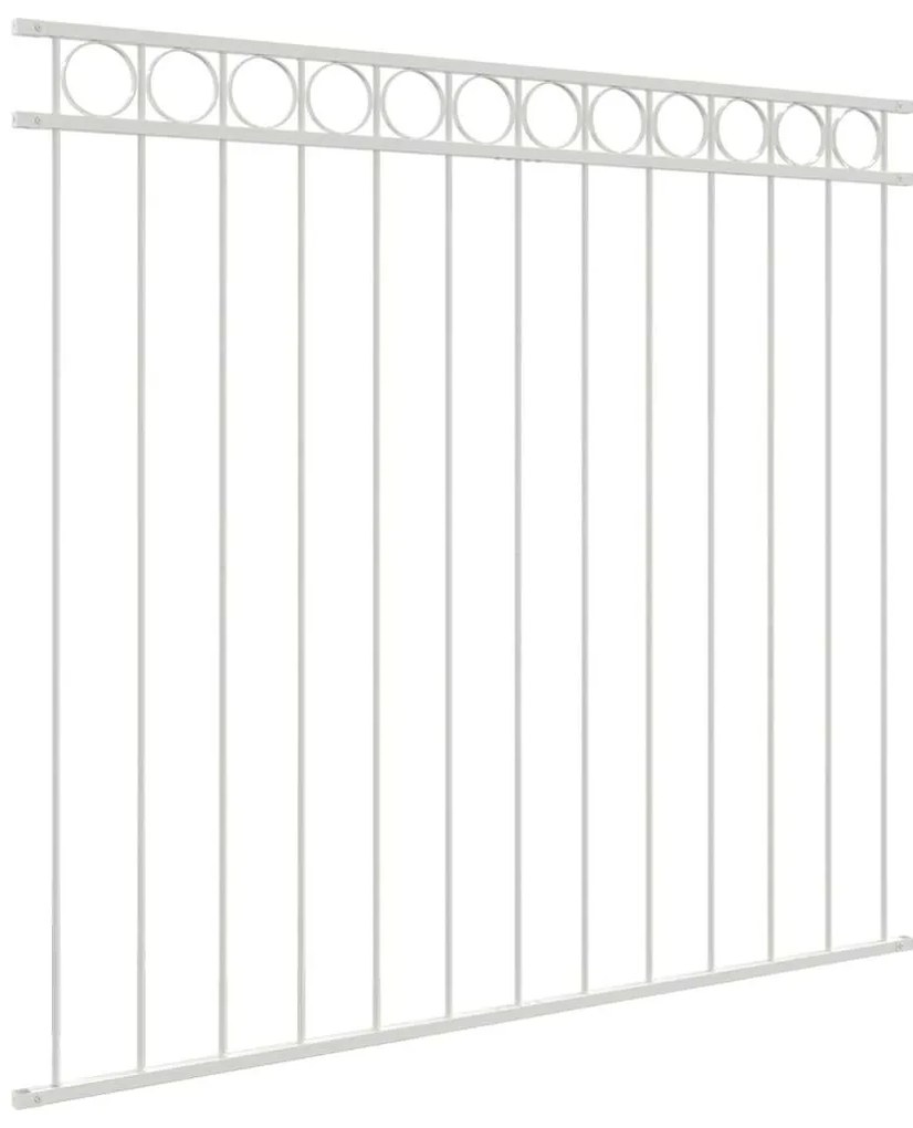 vidaXL Λευκό Φράχτη Χάλυβα 1,7 x 1,2 μ