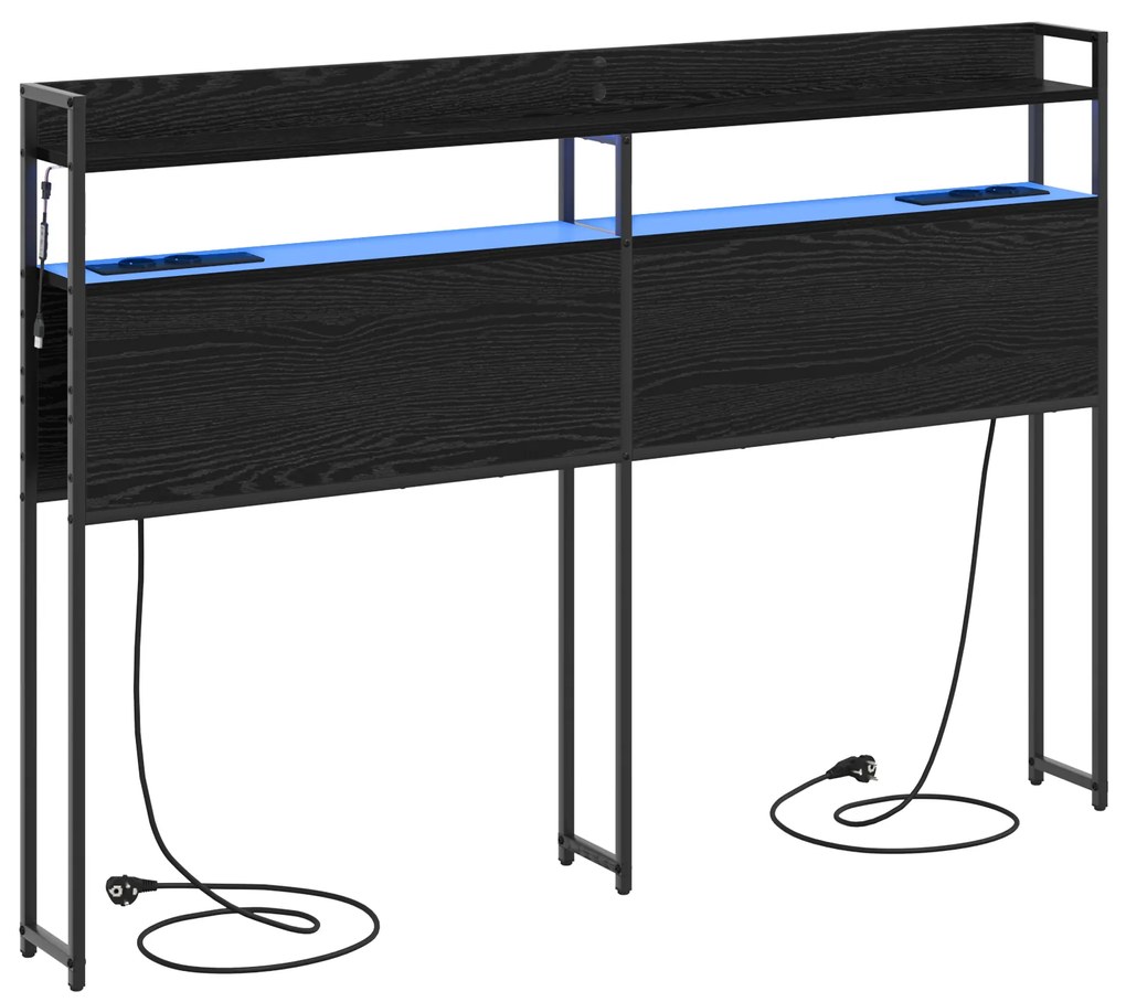 vidaXL Κεφαλάρι Αποθήκης Μαύρη δρυς 135 cm Επεξεργασμένο ξύλο