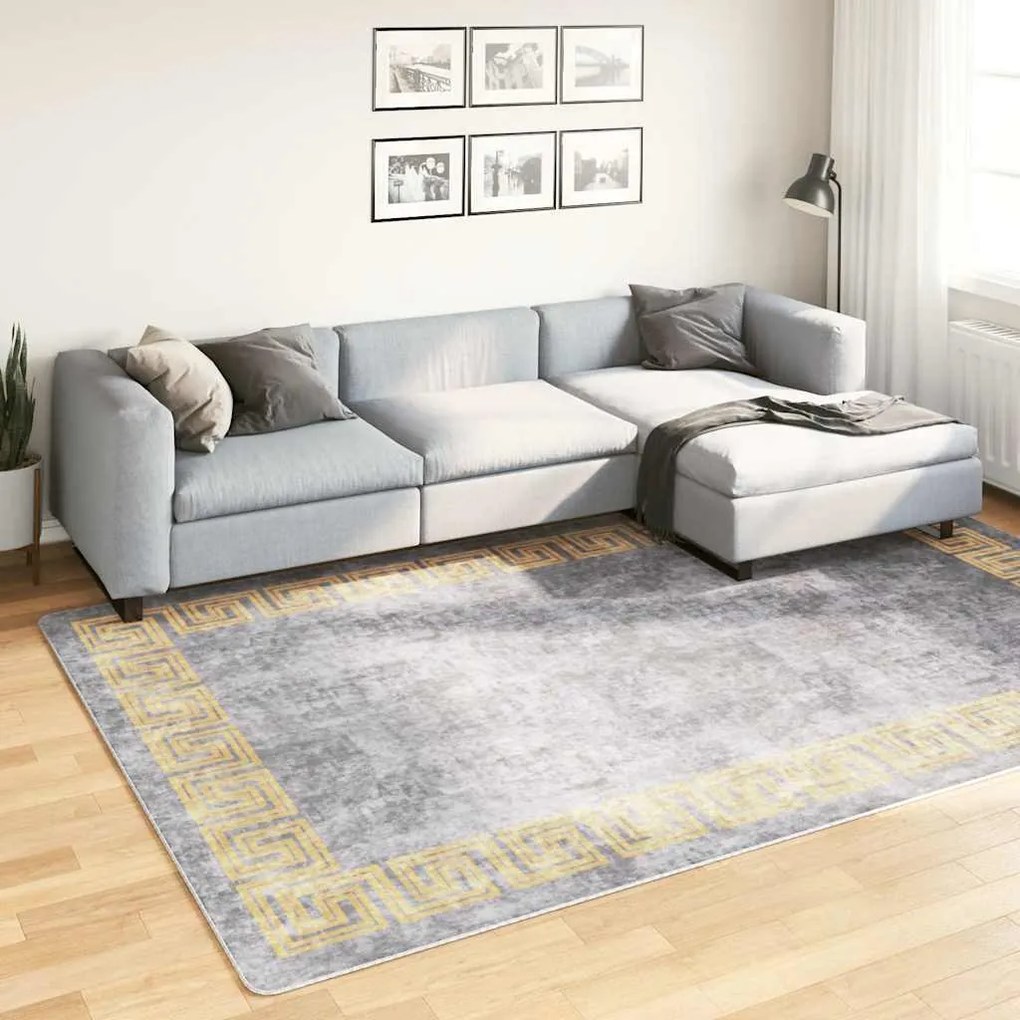 vidaXL Χαλί Πλενόμενο Αντιολισθητικό Γκρι 190 x 300 εκ.