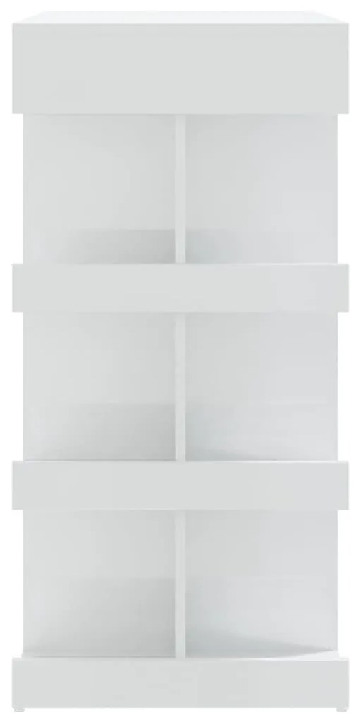 Τραπέζι Μπαρ με Ράφια Γυαλ. Λευκό 100x50x101,5 εκ. Μοριοσανίδα - Λευκό