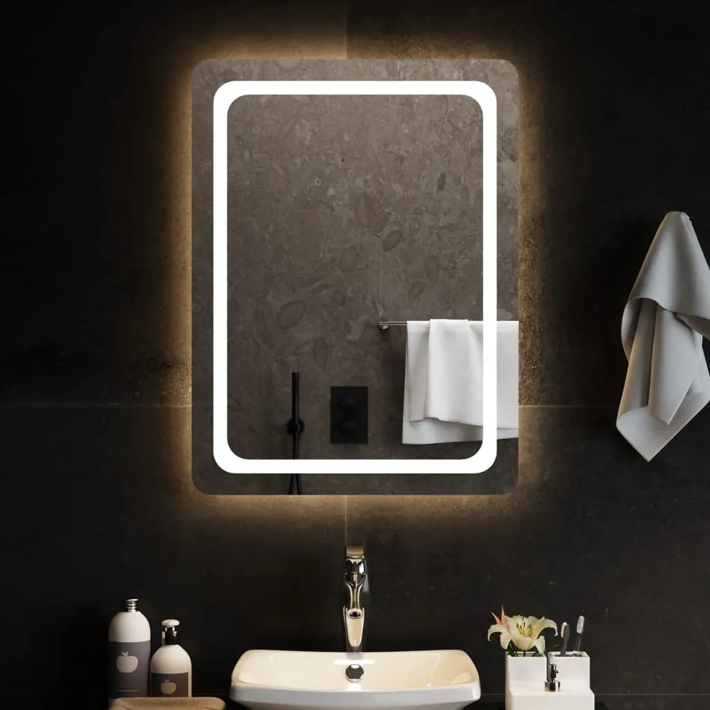 vidaXL Καθρέφτης Μπάνιου με LED 60x80 εκ.