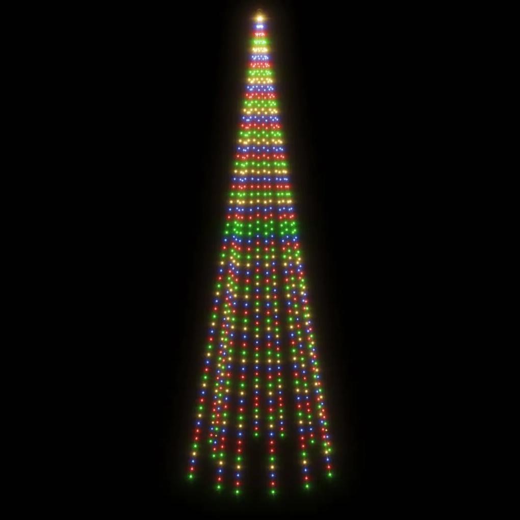 vidaXL Χριστουγεν. Δέντρο για Ιστό Σημαίας 732 LED Πολύχρωμο 500 εκ.