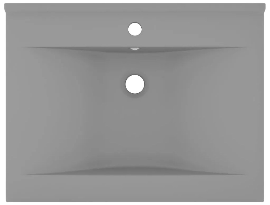 vidaXL Νιπτήρας με Οπή Βρύσης Ανοιχτό Γκρι Ματ 60 x 46 εκ. Κεραμικός