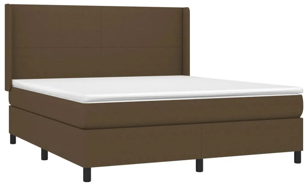 ΚΡΕΒΑΤΙ BOXSPRING ΜΕ ΣΤΡΩΜΑ &amp; LED ΣΚ.ΚΑΦΕ 180X200ΕΚ. ΥΦΑΣΜΑΤΙΝΟ 3138176