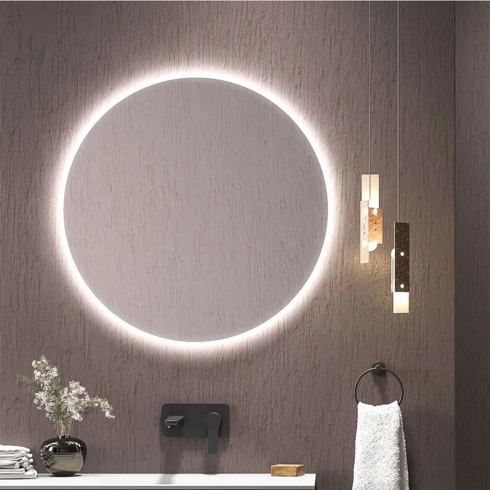 Καθρέπτης Τοίχου Με Φως Led Sardes SARD80 KARAG Φ80cm Clear Karag Glass