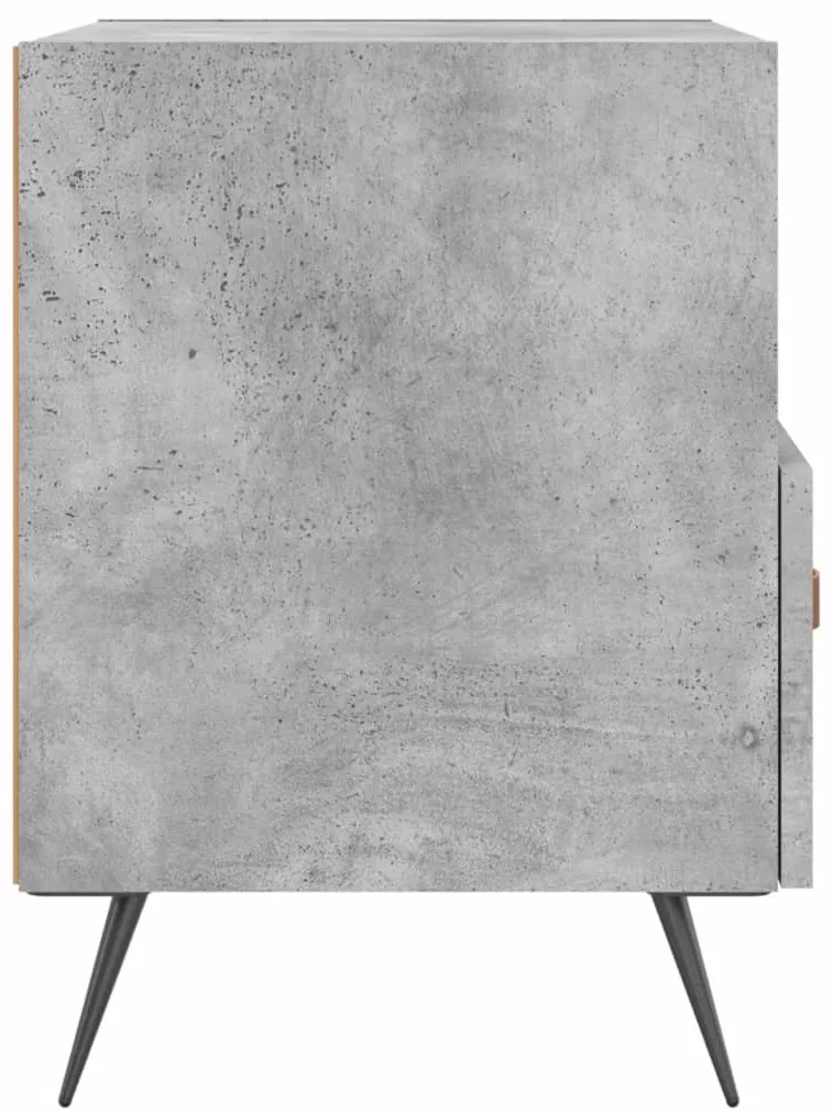 vidaXL Κομοδίνα 2 τεμ. Γκρι Σκυροδεμ. 40 x 35 x 47,5 εκ. Επεξεργ. Ξύλο